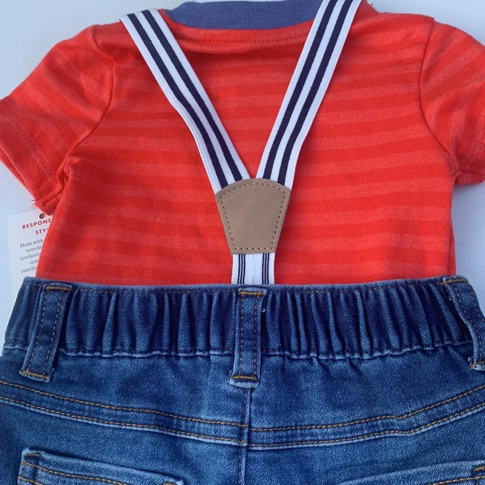 💰Cat & Jack 2 Piece Outfit with Suspenders